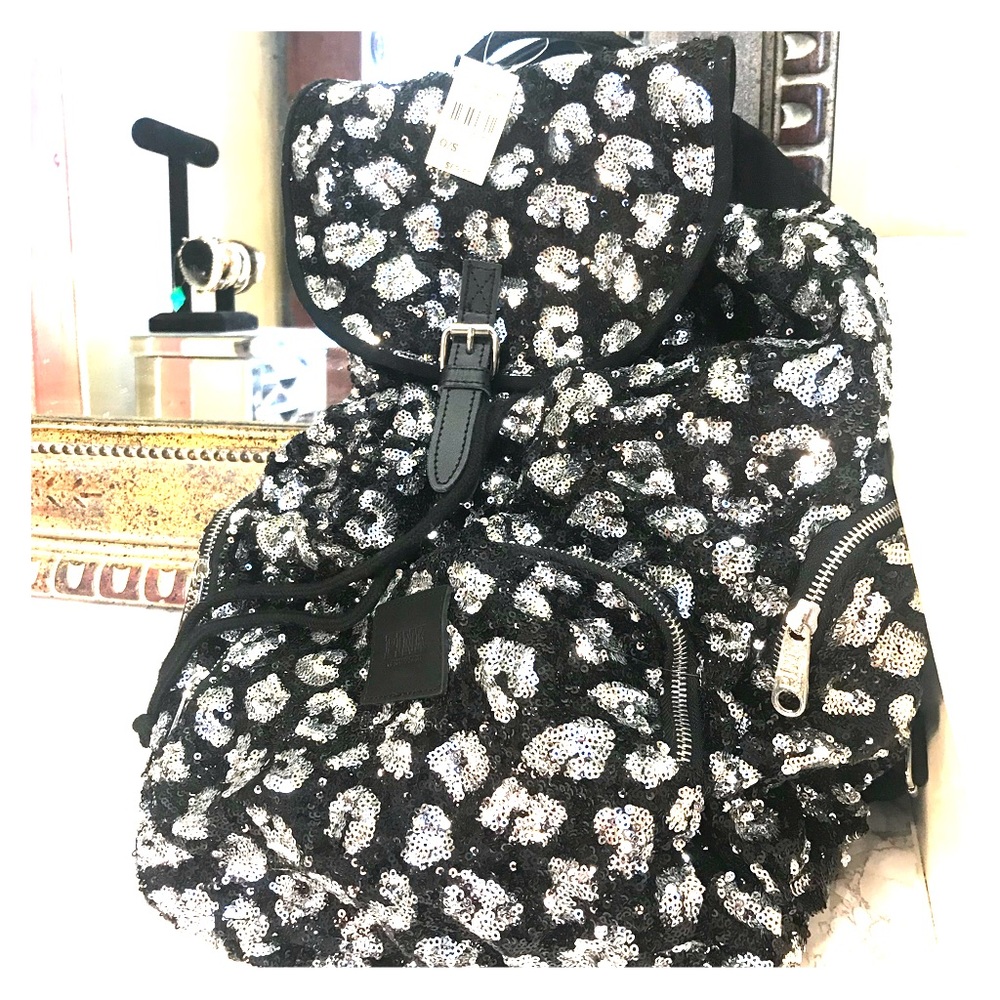 Victoria’s Secret sequin cheetah print backpack